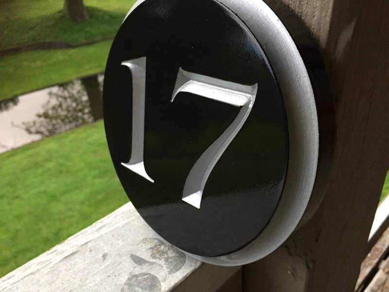 Circular House Marker signs - Custom Round Street Number plaque  (A177) - The Carving Company