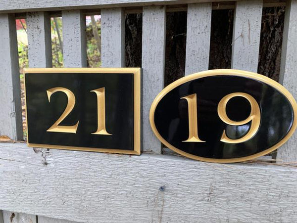 House Number Address Sign - Custom Carved Number - Two house numbers on one  sign (A130) – The Carving Company