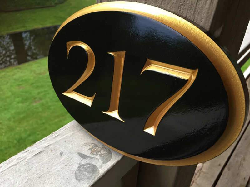 House Number Plaque - Inset numbers and border (A155) - The Carving Company