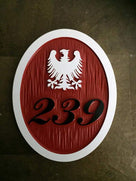 Polish Eagle House Number Address Sign- any color (HN11) - The Carving Company