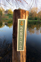 Vertical Address Number Sign - With Anchor or other image - Use Three colors (HN34) House Number with Nautical Theme The Carving Company