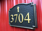 Custom Carved Road Number with Arrow in any direction- Street address Sign  (A181) - The Carving Company