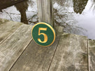 Custom Round Street Number plaque  - Circular House Marker signs (A180) - The Carving Company number 5 side view