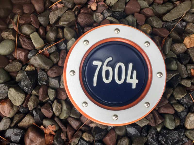 Nautical Porthole Style House Number Sign - Add your number (A184) - The Carving Company close up front view