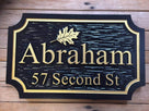 Custom Carved Family Name and Address sign with Dragonfly or other image (LN47) - The Carving Company