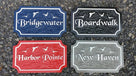 Custom Carved Family Name and Address signs with sea gulls (LN59) - The Carving Company