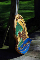 NEW! Rustic Cedar Carved and Hand Painted Entrance to Camp Sign (C15) - The Carving Company