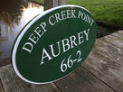 Exterior Oval Camp Address sign - Last Name House Plate  (C14) - The Carving Company