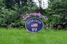 Patriotic American Flag with Last Name and House Number Sign (LN58) - The Carving Company front view2