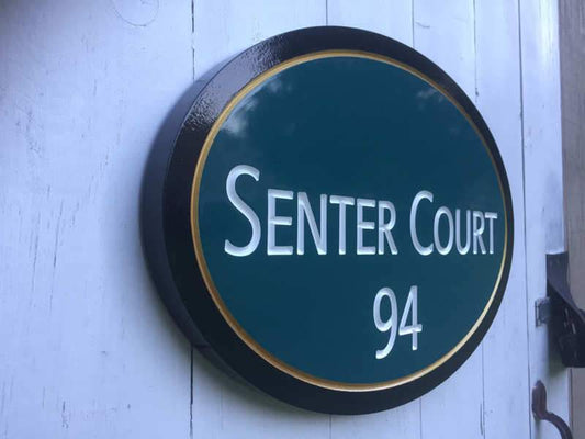Personalized Address Entrance Plaque with Double side Emblem Image (A189) - The Carving Company iso view2