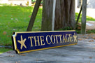 Custom Engraved Quarterboard sign with Starfish image - Add your name (Q34) - The Carving Company
