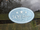 Beach themed Oval House Name Plaque with 3 Starfish (S14) - The Carving Company