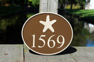 Coast themed Marker Custom Carved Sign with Starfish or other stock image (A118) - The Carving Company