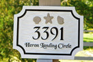 Custom Beach Address sign with sea shells and starfish (A136) - The Carving Company