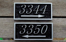 Custom Carved House Number - Street address Sign with arrow (A129) - The Carving Company