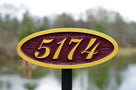 Custom Carved Oval House number sign - Plaque for Mailbox (A97) - The Carving Company