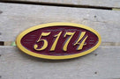 Custom Carved Oval House number sign - Plaque for Mailbox (A97) - The Carving Company