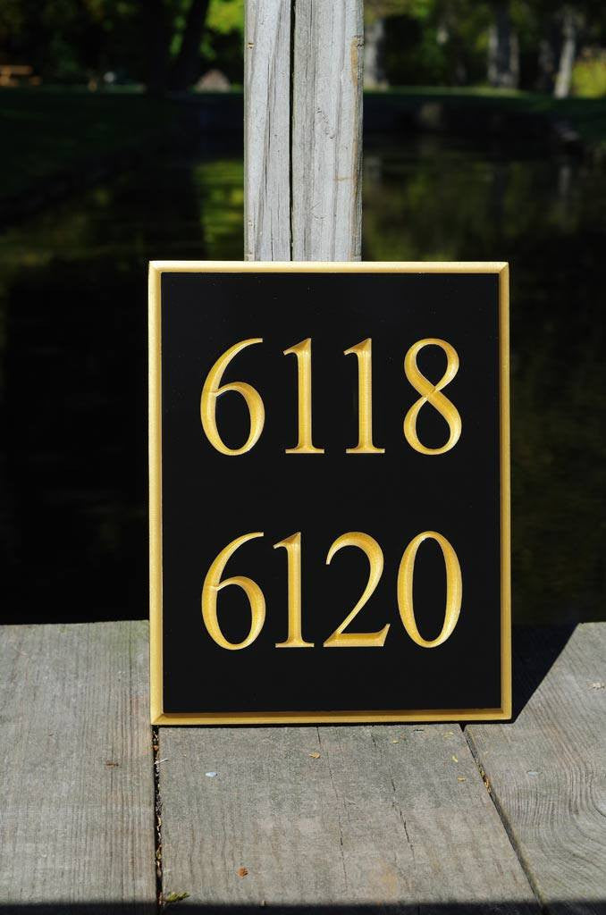 Double House Address Sign - Custom Carved Number - Two house numbers on one sign (A130) - The Carving Company