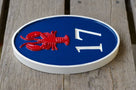House Number Plaque with Lobster or other image (A100) - The Carving Company