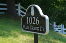 Classic Arched Top Address Sign with Pineapple (A88) - The Carving Company