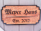 Custom Carved Cedar German Haus established sign (LN13) - The Carving Company