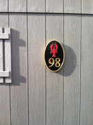 House number with Lobster - Maine theme (A75) - The Carving Company