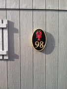 House number Plaque with Lobster - Maine theme (HN7) - The Carving Company