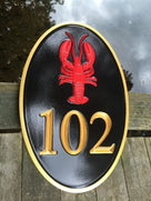 House number with Lobster - Maine theme (A75) - The Carving Company