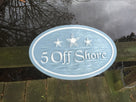 Beach themed Oval Street Address with 3 Starfish (S10) - The Carving Company