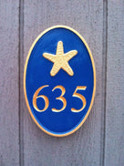 Any color Carved House number with Seagull, or other image (A170) - The Carving Company