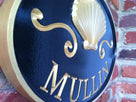Custom Carved Last name sign with Scallop Shell (LN15) - The Carving Company