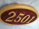 Custom Carved Oval Cedar House Number Sign (A11) - The Carving Company