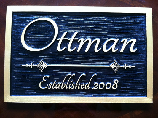 Custom Carved Last Name Sign / Family Sign with established year (LN2) - The Carving Company