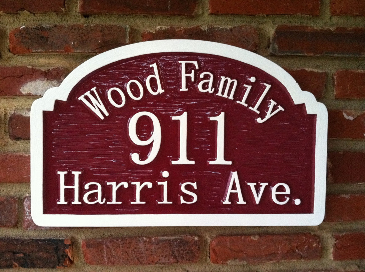 Custom Last Name - Address sign and House Number (A2) - The Carving Company