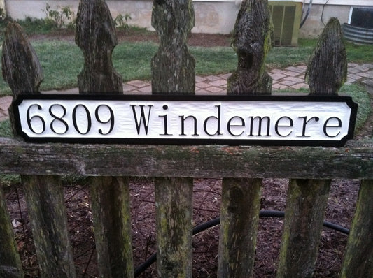 Personalized Address Sign with Street Name (A55) - The Carving Company