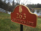 Classic Arched Top Address Sign with Pineapple (A88) - The Carving Company