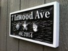 Carved Street Address plaque with beach theme (A22) - The Carving Company