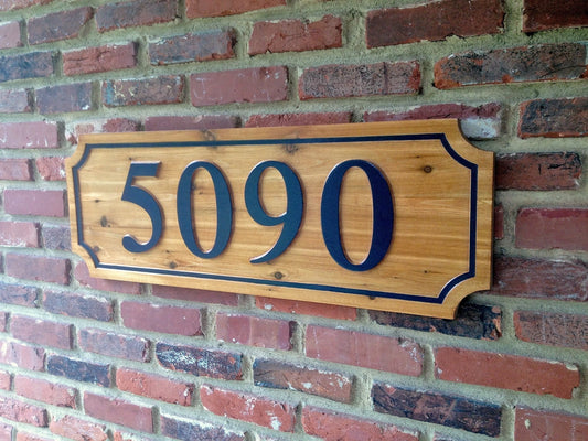 Cedar Custom House number (A43) - The Carving Company