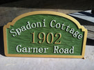 Custom Carved Cottage Home Address with Last Name Entrance Sign (A20) - The Carving Company