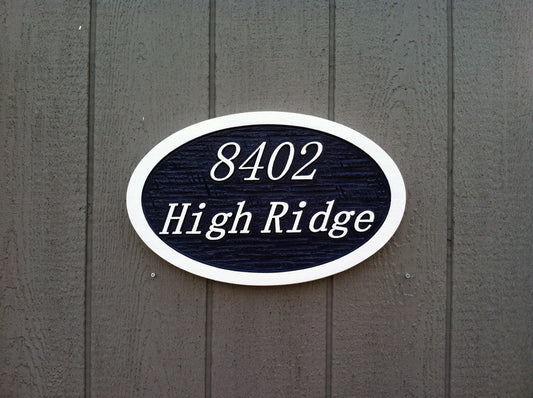 Custom Carved Oval Address Sign (A40) - The Carving Company