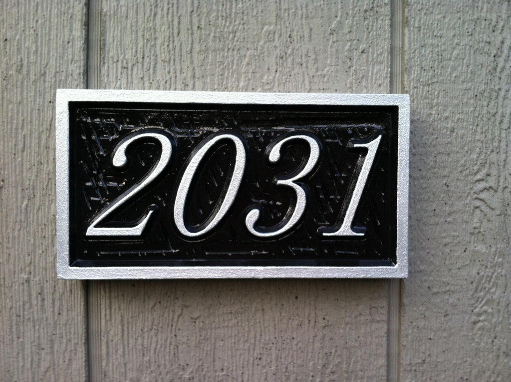 Custom House Number Sign Rectangle - up to 4 numbers (A46) - The Carving Company
