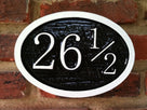 Customized Oval Street Number sign with 1/2 half number  (A26) - The Carving Company