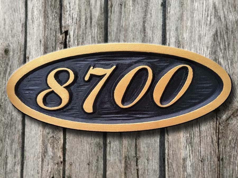 Made to Order- Custom Carved Oval Address number - House Plaque with Letter or Special Character (A153) - The Carving Company