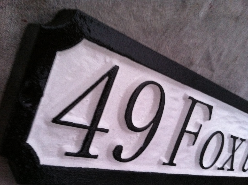 Personalized Address Sign with Street Name  (A54) - The Carving Company
