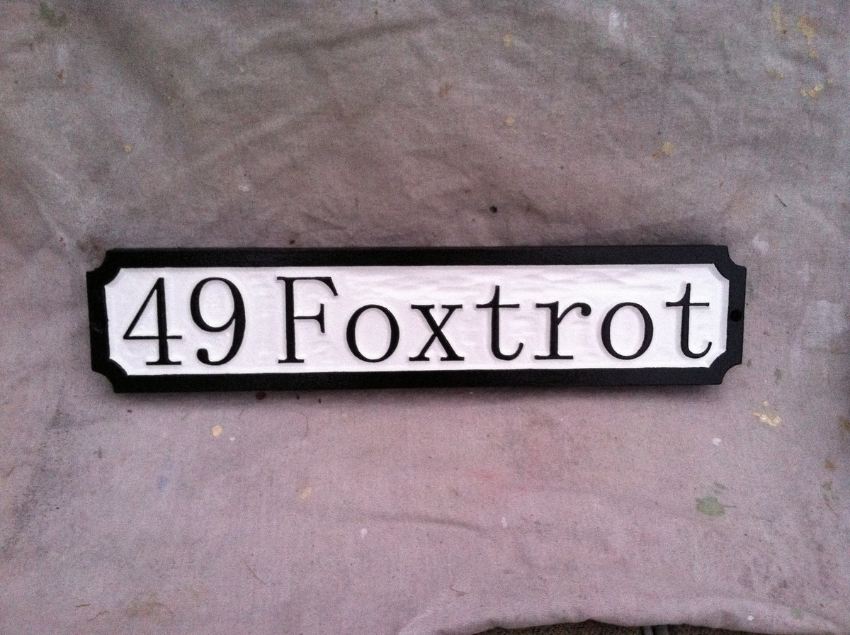 Personalized Address Sign with Street Name (A54) - The Carving Company