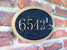 House number plaque with 1/2 - Custom Carved Signs (A70)