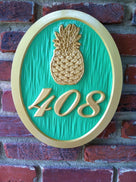 3 Digit Custom House Number with Shamrock or other image (A8) - The Carving Company
