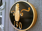Custom Carved House number sign with Welcome pineapple - Custom Carved (A68) - The Carving Company