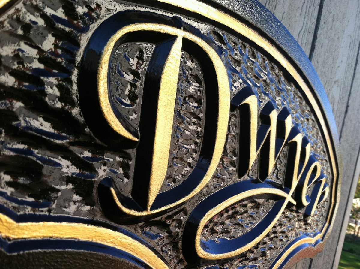Custom Carved Last Name Sign with Established year (LN19) - The Carving Company