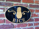 Family Entrance Welcome Sign with Pineapple - Personalized (LN18) - The Carving Company